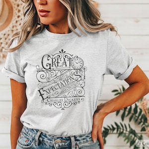 Charles Dickens Book Great Expectations Classic Literature Gift for Book Lovers English Teacher Gift Bookworm Gift Victorian Bookish T-Shirt