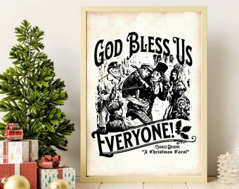 A Christmas Carol Print: Vintage Illustration, Tiny Tim, Dickens (Digital Download)