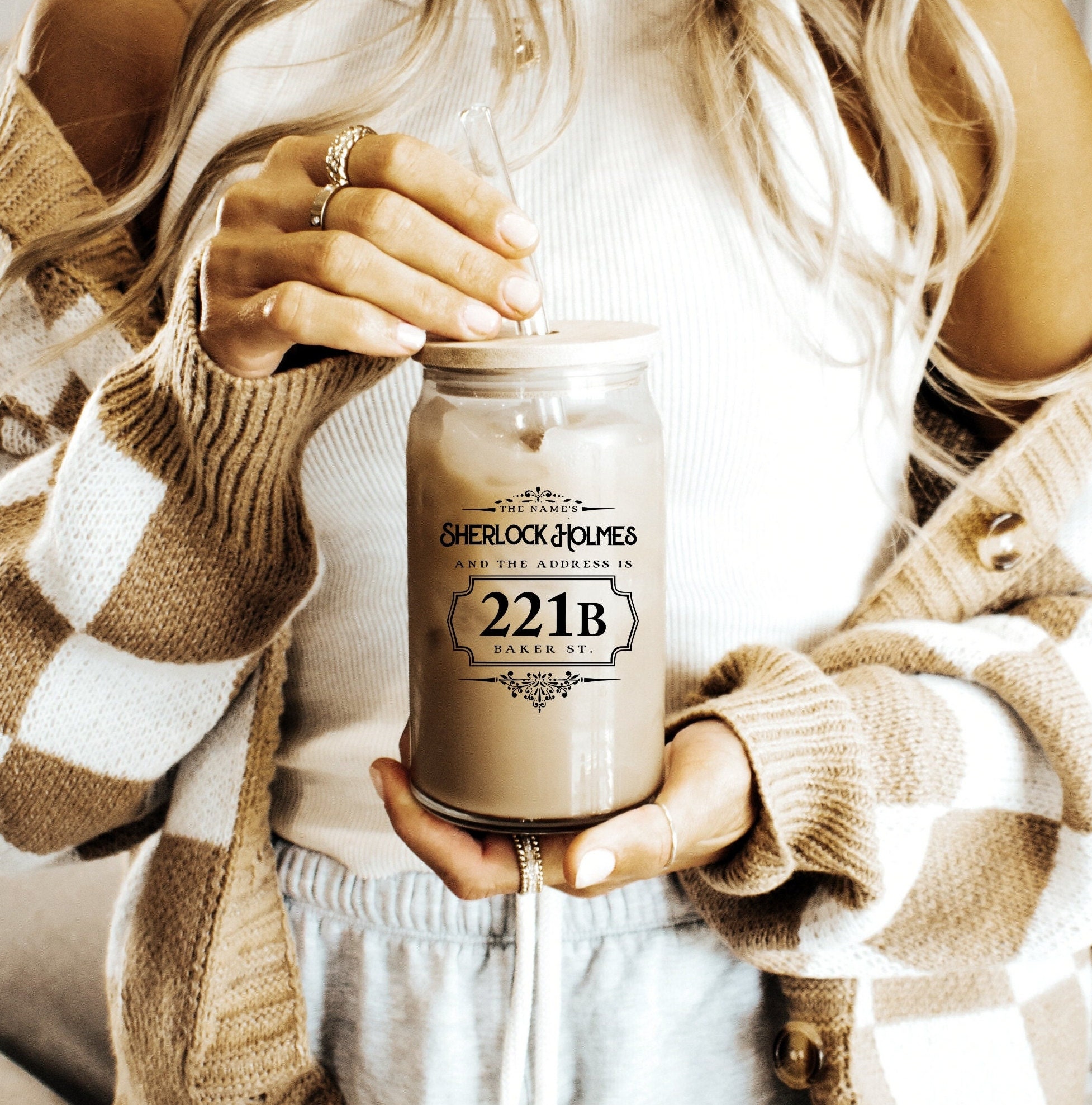 Sherlock Holmes 221B Baker Street Glass Tumbler With Straw - Etsy