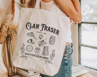Clan Fraser Scottish Tartan Tote Bag: Heritage Book Lover Gift