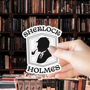 Retro Sherlock Holmes Sticker Arthur Conan Doyle John Watson Baker Street Unique Gift Idea Mystery Detective Decal Vinyl Sticker, 4 Sizes