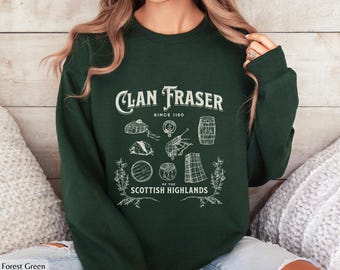 Clan Fraser Scottish Highlands Sweatshirt: Sassenach Tartan Gift