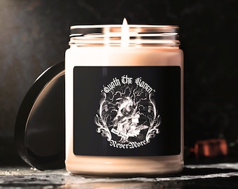 The Raven Poem Candle, Edgar Allan Poe, Dark Academia Decor, 9oz Soy Wax