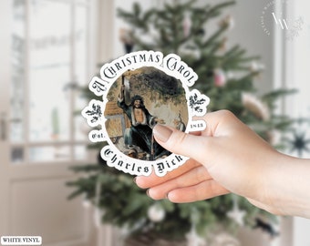 A Christmas Carol Sticker: Charles Dickens, Ebenezer Scrooge, Xmas Decor
