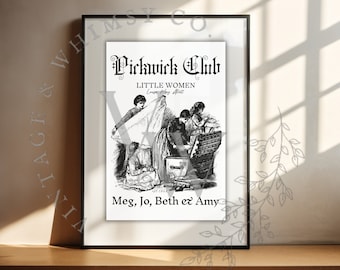 Little Women, Pickwick Club Illustration Art Print (Digital Download)