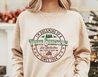 Dreaming of a White Christmas Sweatshirt: Retro Holiday Movie