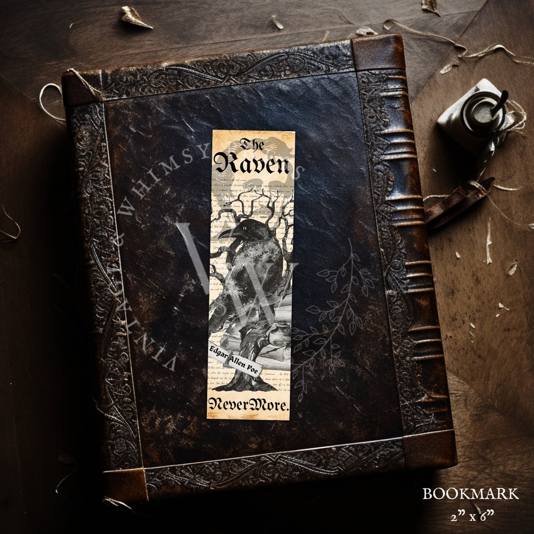Edgar Allen Poe the Raven Nevermore Dark Academia Printable Bookmark ...