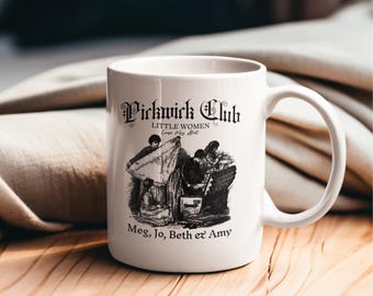 Little Women Pickwick Club Mug, Louisa May Alcott Ceramic Mug, 11oz
