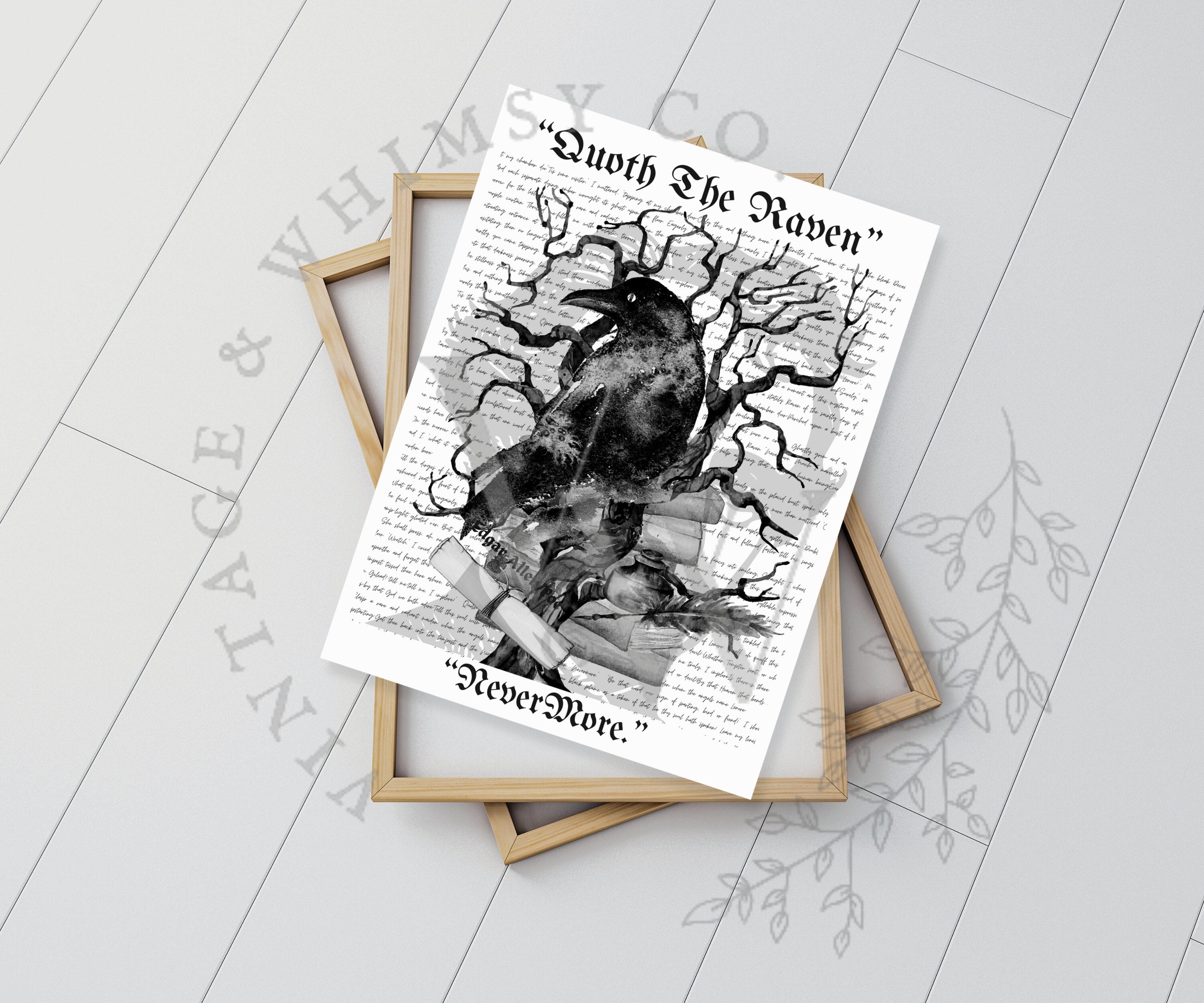 The Raven Poem Art Print, Edgar Allan Poe Poster (digital Download ...