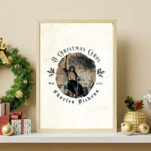 A Christmas Carol Charles Dickens Books Poster Ebenezer Scrooge Classic Christmas Movies Ghost Christmas Present Wall Art Printable Download