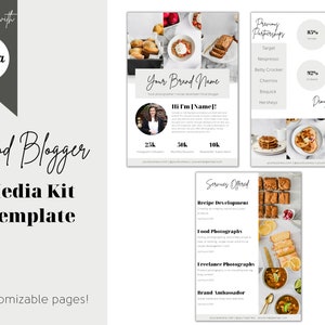 Food Blogger Media Kit Vorlage | Media Kit Vorlage | Influencer Media Kit | Canva Template | Sofort Download