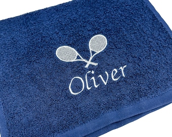 Personalized Tennis Towel With Embroidered Name or Text, Personalized Embroidered Towels, Hand Towels, Bath Towels