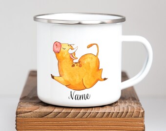 Personalized custom enamel mug Cow