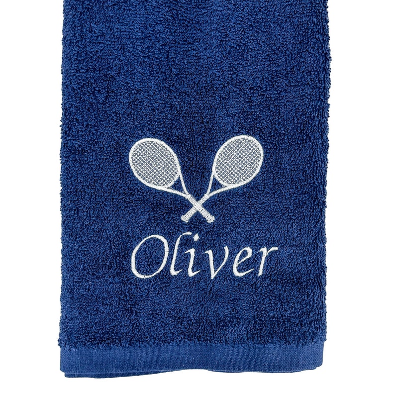 Personalized Tennis Towel With Embroidered Name or Text, Personalized Embroidered Towels, Hand Towels, Bath Towels image 2