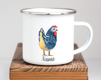 Personalized custom enamel mug Rooster