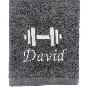 Serviette de sport personnalisée avec nom ou texte brodé, serviettes brodées personnalisées, essuie-mains, serviettes de bain image 2