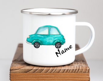 Mug émail personnalisé personnalisé Voiture