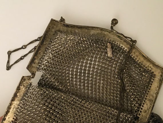 Whiting and Davis Flapper mesh purse signed Art N… - image 4