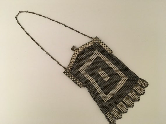 Whiting and Davis Flapper mesh purse signed Art N… - image 2