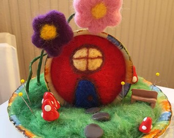 Unique Fairy Cottage Pincushion