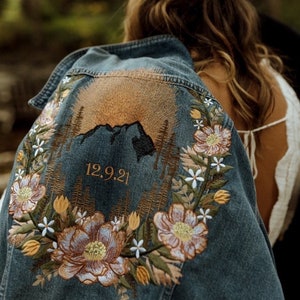 Embroidered jean jacket etsy sale