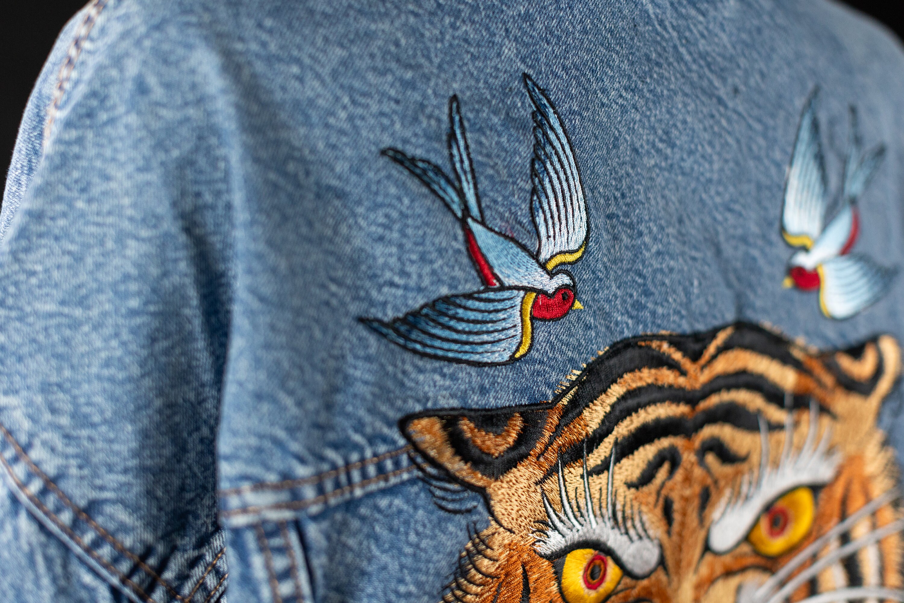 VGOL Grande toppa tigre ricamata termoadesiva da cucire applique per abbigliamento coperta tovaglie giacche decorazione fai da te accessori per panno di riparazione