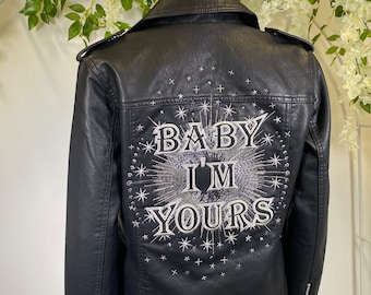 Celestial Beautifully Embroidered Jacket / BABY I’M YOURS / Fully Customisable / Jacket Alternative Wedding Style