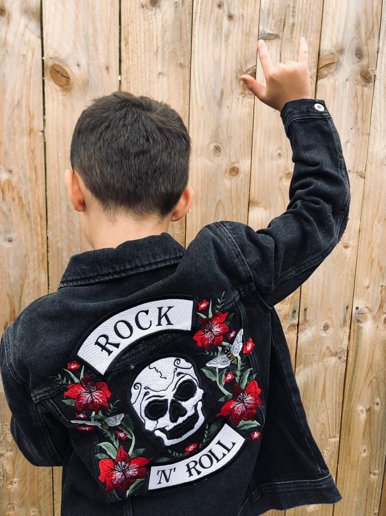 Embroidered Skull Jacket Design / CUSTOMISED Rock and Roll / Alternative Style / rocker jacket image 1