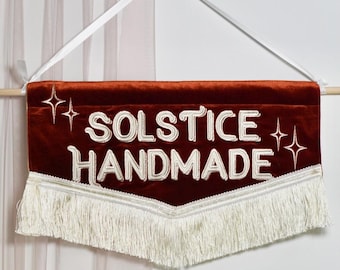 Lil Landscape Customised Handmade Embroidered Banner -  Mini Small Personalised Wall Art