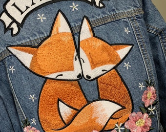 Fox and Flowers -  Customised Embroidered Jacket Design Service