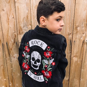 Embroidered Skull Jacket Design / CUSTOMISED Rock and Roll / Alternative Style / rocker jacket image 2