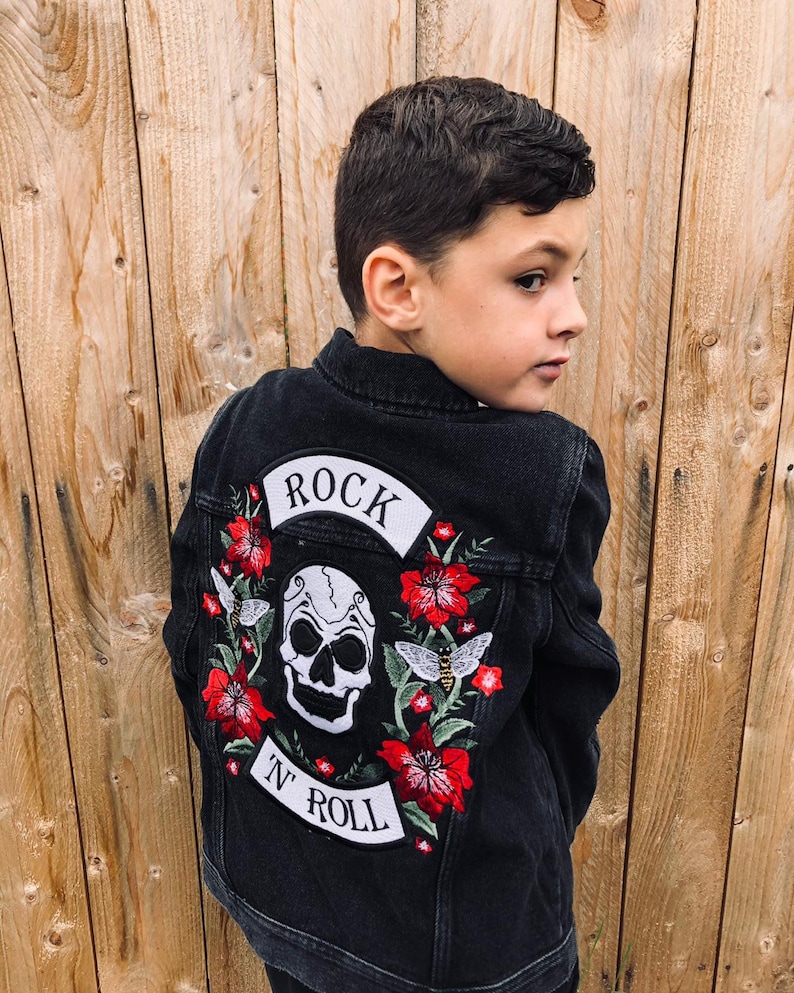 Embroidered Skull Jacket Design / CUSTOMISED Rock and Roll / Alternative Style / rocker jacket image 2