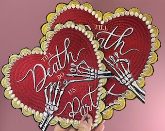 Geborduurde patch Till Death Do Us Part - Celestial Love Heart - opstrijken/naaien