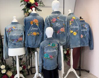 BESPOKE Design Service - Unique Embroidered Bridal Wedding Jacket - Customised Shape and Florals