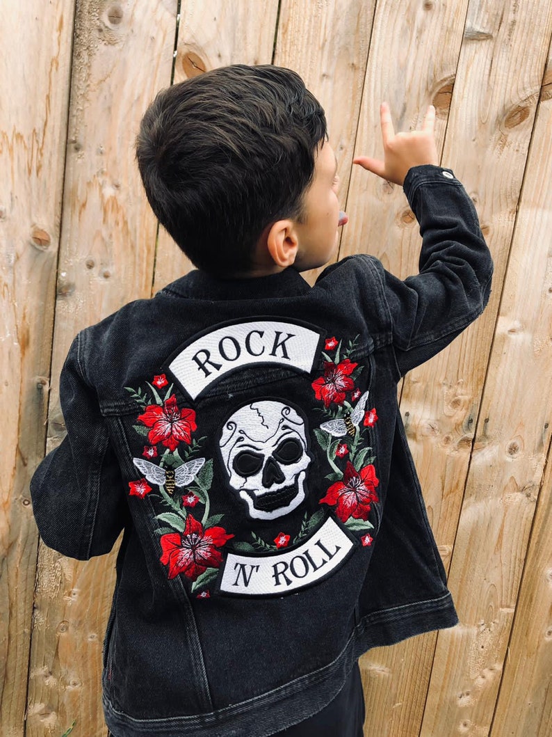Embroidered Skull Jacket Design / CUSTOMISED Rock and Roll / Alternative Style / rocker jacket image 3
