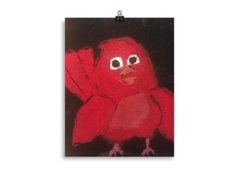 Fröhliches Vogel Bild gedruckt auf Poster