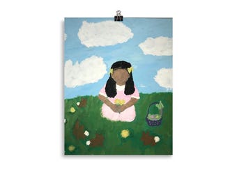 Bunny Tales Gemälde gedruckt auf Poster
