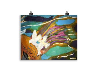 Make the Lautsprecher Blow Poster - Abstrakte Vögel Wand Kunst Druck - Buntes Dekor
