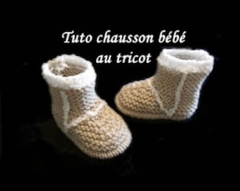 Knitted baby slippers