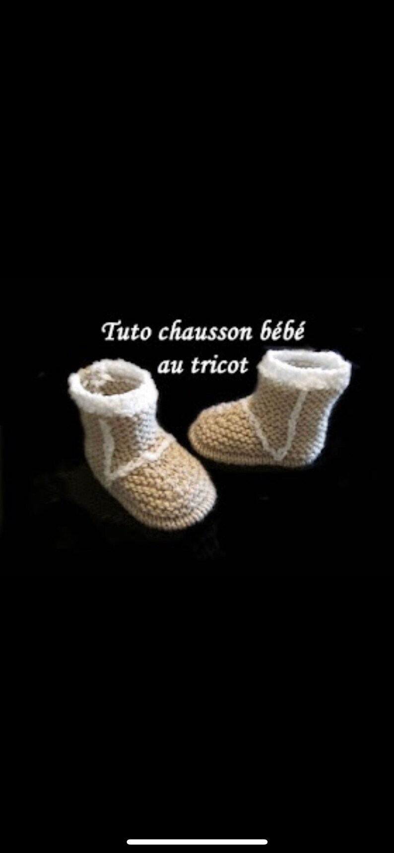 Knitted baby slippers image 1