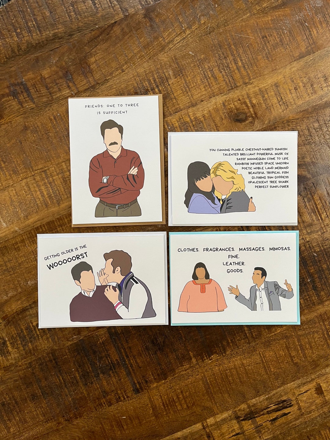 Rec Card Image Parks & Rec Greeting Cards (bundle) - Etsy UK