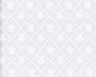 Classic Keepsakes White on White Rose Trellis Benartex