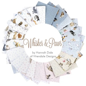 Whiskers & Paws Fat Quarter Bundle by Hannah Dale for Maywood Studio