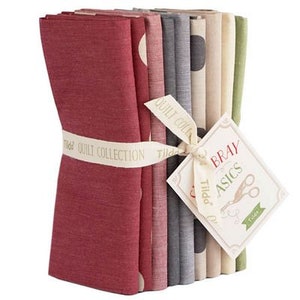 Seasonal Chambray Fat Quarter Bundle 9pc 20x22in Winter Hues by Tilda