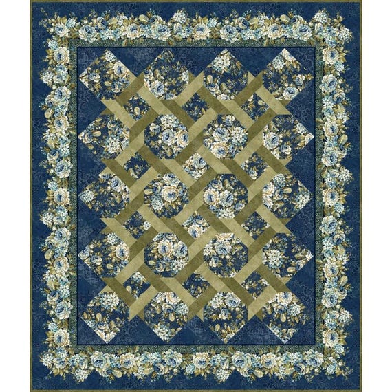 Carpet Bag Romance Garden Twist Quilt Pattern by Jason Yenter for In the Beginning Fabrics