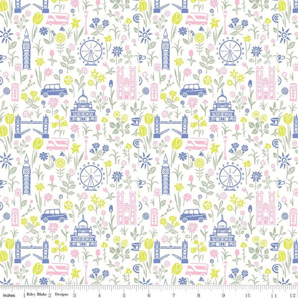 Parcs de Londres Été dans la ville B par Liberty Fabrics Yardage