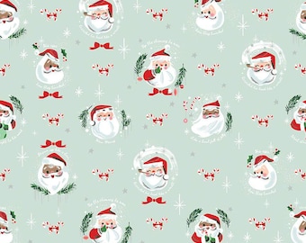 Twas Jolly Old Elf Light Mint Sparkle Jill Howarth for Riley Blake Designs SC13462-LTMINT