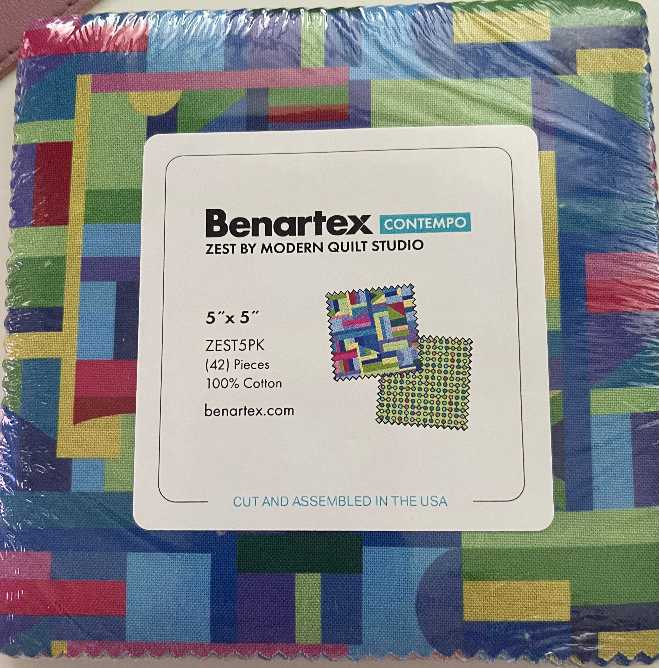 Charm Pack 5x5 Squares - Benartex Glow For It - 40 5 Squares