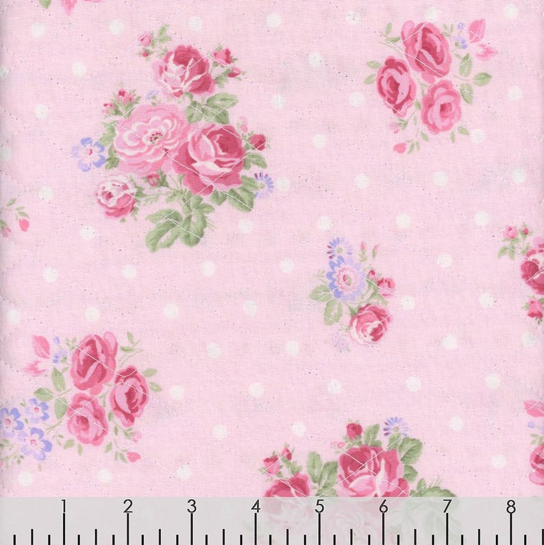 Fabric Traditions Pink Shabby Chic Roses and Stripe Double Faced ...