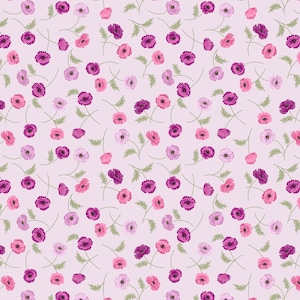 Lewis & Irene Poppies  Multi Poppies Lilac Purple P764.2